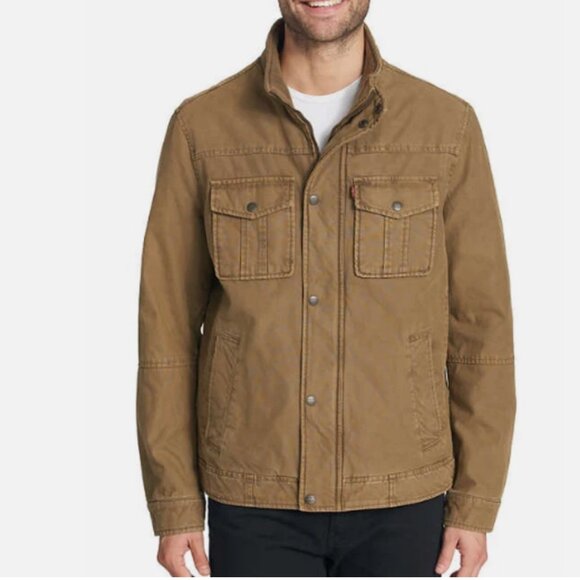 Levi’s Men's Canvas Work Utility Field Jacket Cotton Quilted Lined Size XL - Picture 2 of 13